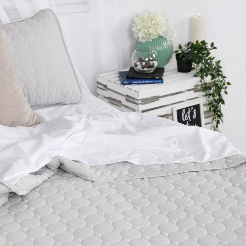 Southshore Fine Living Inc Oversized Lightweight Classic 2-Piece Quilt Set Light Grey Twin/Twin XL