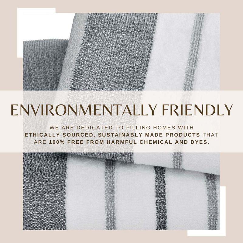 Combed Cotton Decorative Quick-Dry Towel Set (6 Piece Set, Dark Grey / Light Grey)