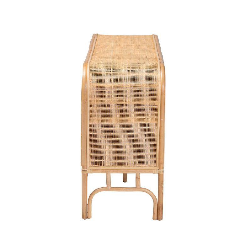 bali & pari Carabella Natural Rattan 2 Door Storage Cabinet Natural: Fixed Shelves, No Assembly Required