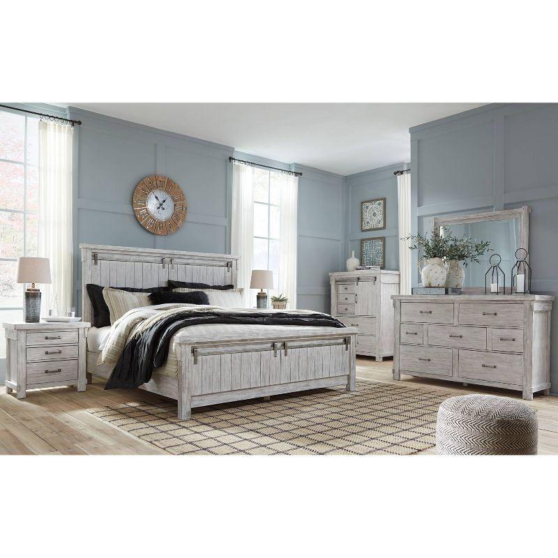 Transitional Brashland 3-Drawer Nightstand in Textured White