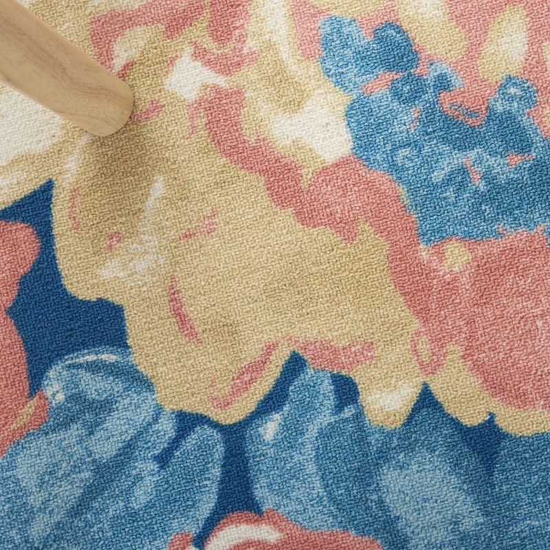 Waverly Floral Blue Outdoor Area Rug