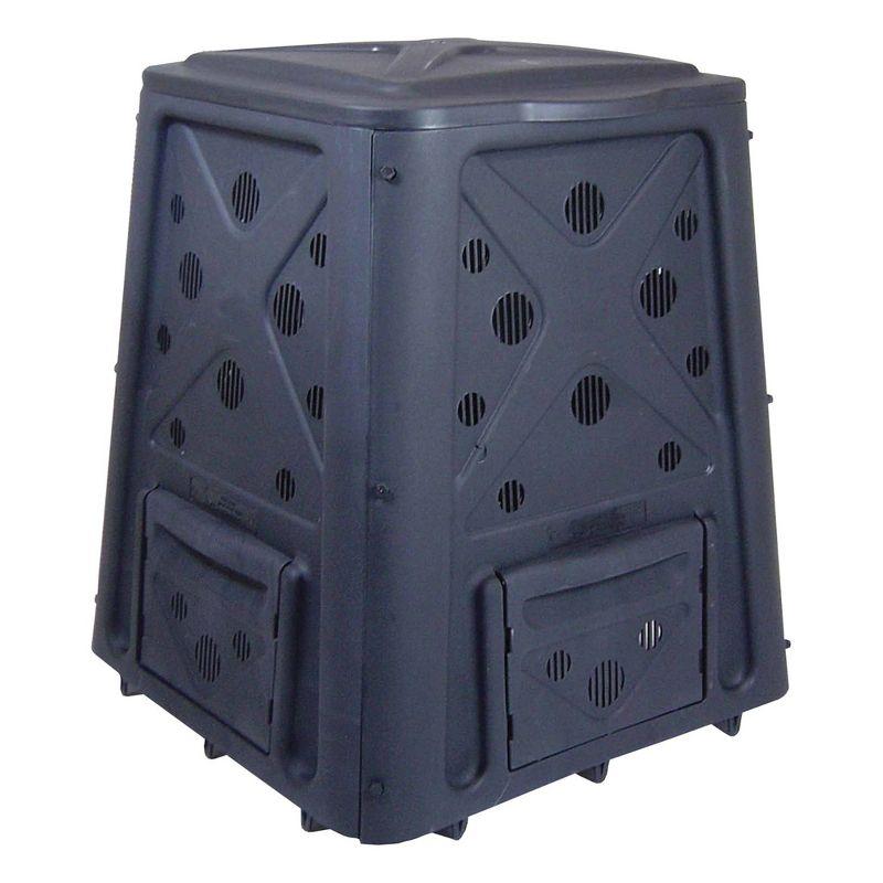 65 Gallons Plastic Outdoor Stationary Composter with Latching Lid