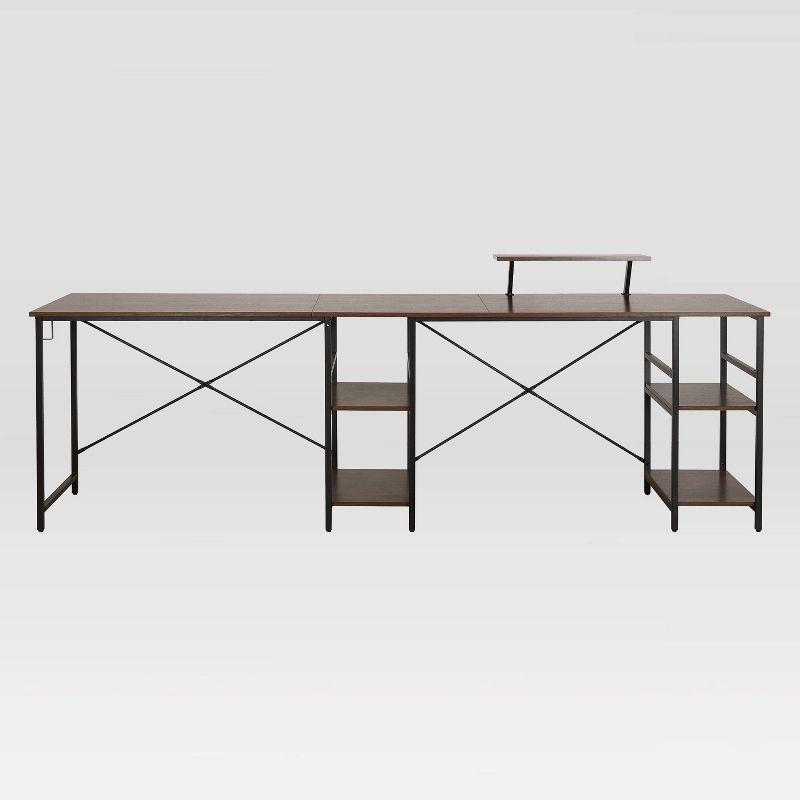 Inbox Zero Techni Mobili L-Shape Industrial Desk With Storage Shelves | Wayfair