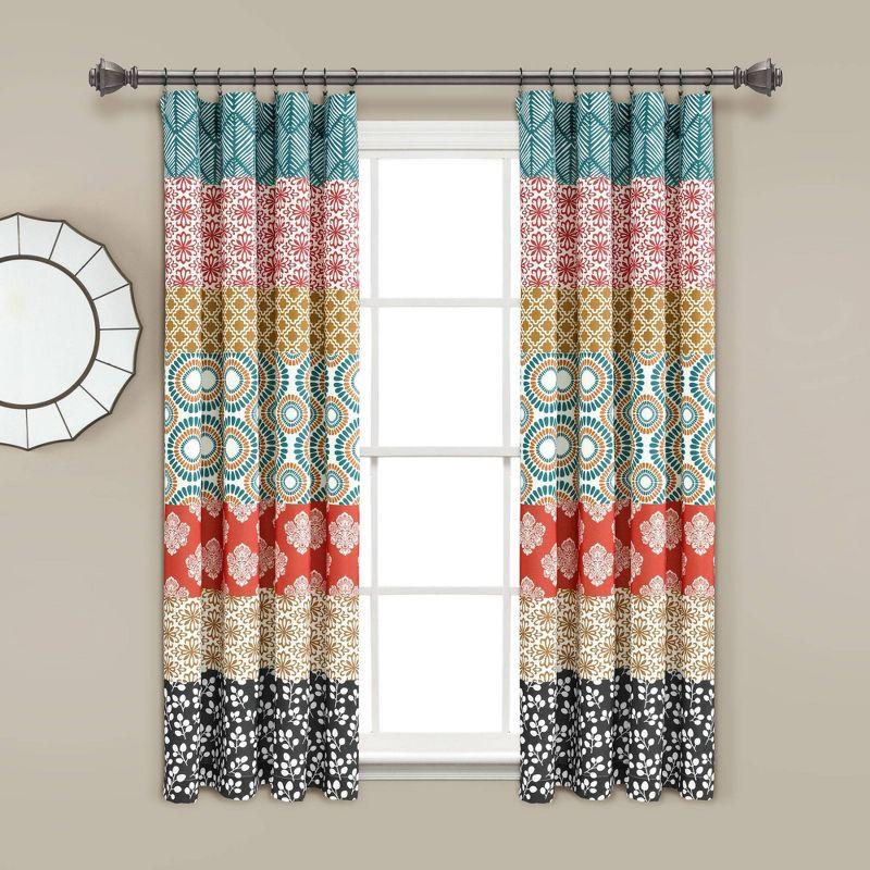 Lush Decor Bohemian Semi-Sheer Curtain Panel