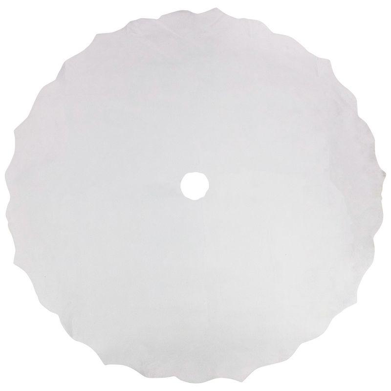 White Felt Scalloped Edge Christmas Tree Skirt, 38 Inches