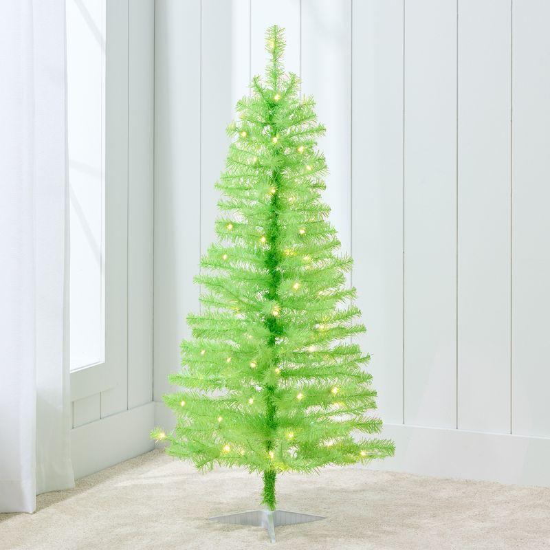 Best Choice Products 4ft Prelit Colored Christmas Tree, Artificial Tree Holiday Decor w/ LED Lights - Lime Green