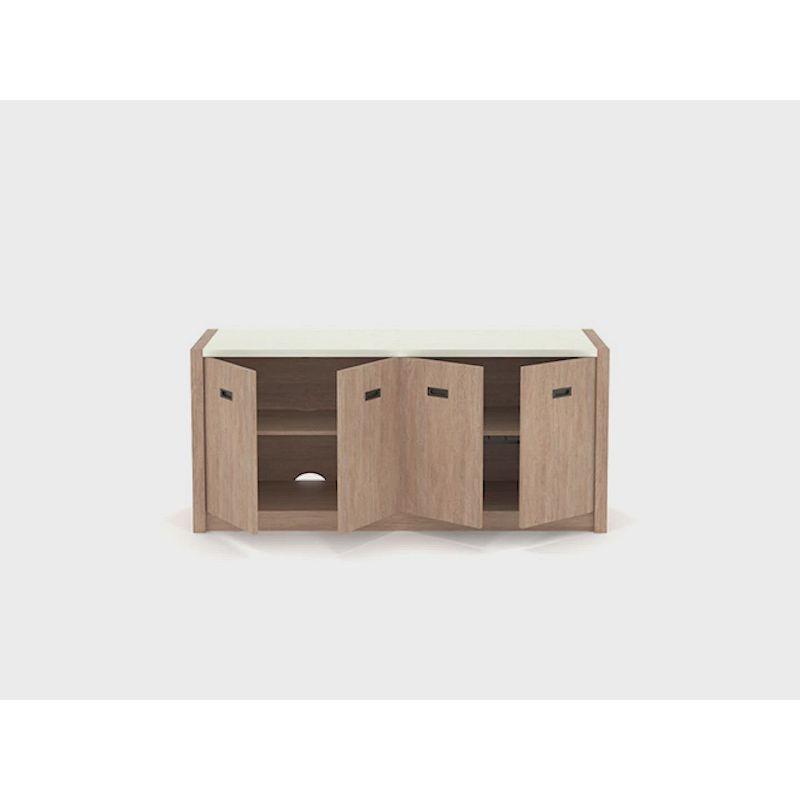 Inbox Zero Eraclio 65.984'' Wide 2 - Shelf Credenza with Cable Management