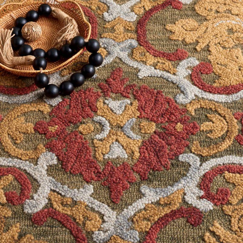 Blossom BLM422 Handmade Tufted Area Rug - Gold/Blue - 4' X 6' - Safavieh