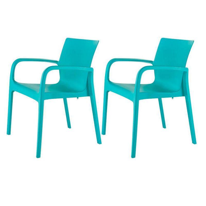 Alissa Turkish Blue Stackable Polypropylene Dining Armchair Set