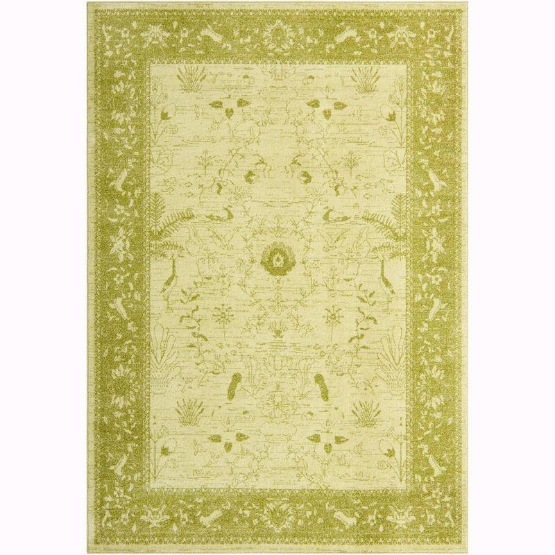 Unique Loom 7' 1 x 10' 0 Light Green La Jolla Floral Area Rug