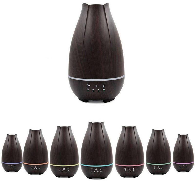 HealthSmart Aromatherapy Diffuser Cool Mist Humidifier for Essential Oils - Brown
