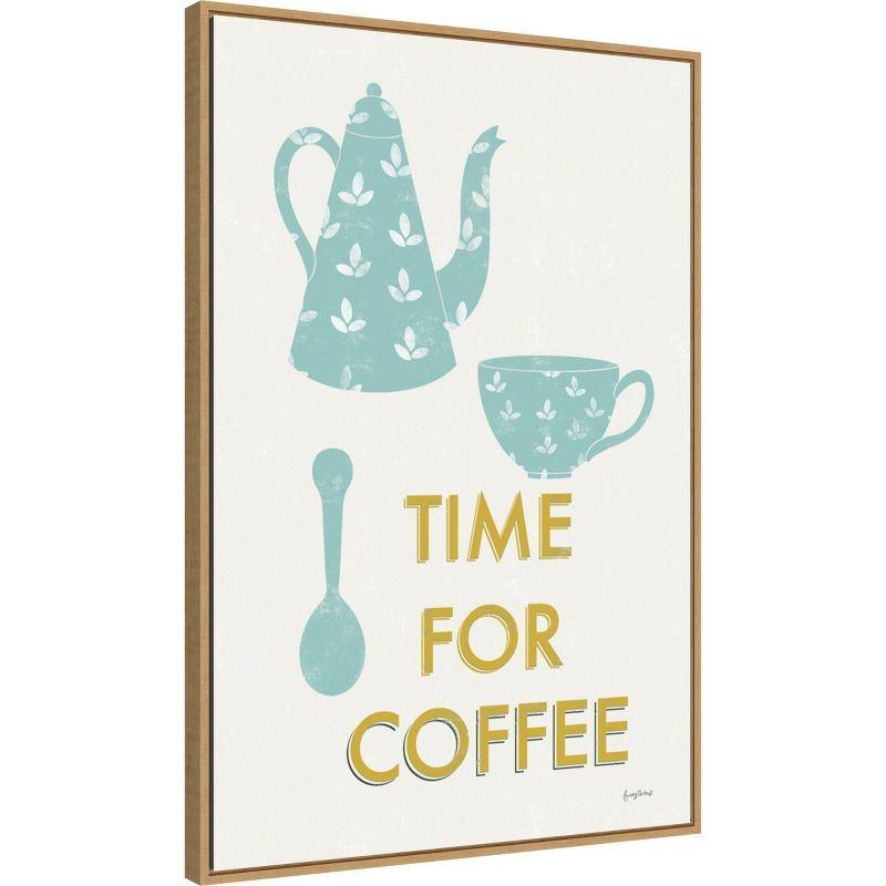 23" x 33" Retro Kitchen Coffee III by Becky Thorns Framed Canvas Wall Art Print - Amanti Art: Vintage Decor, Vertical Layout