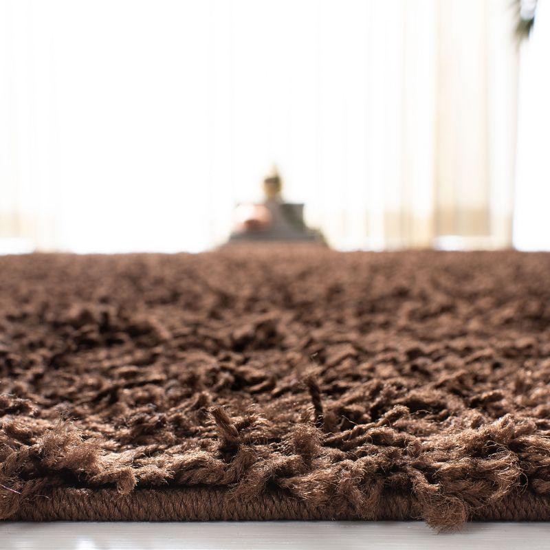 Athens Shag SGA119 Power Loomed Indoor Area Rug - Brown - 5'1"x7'6" - Safavieh