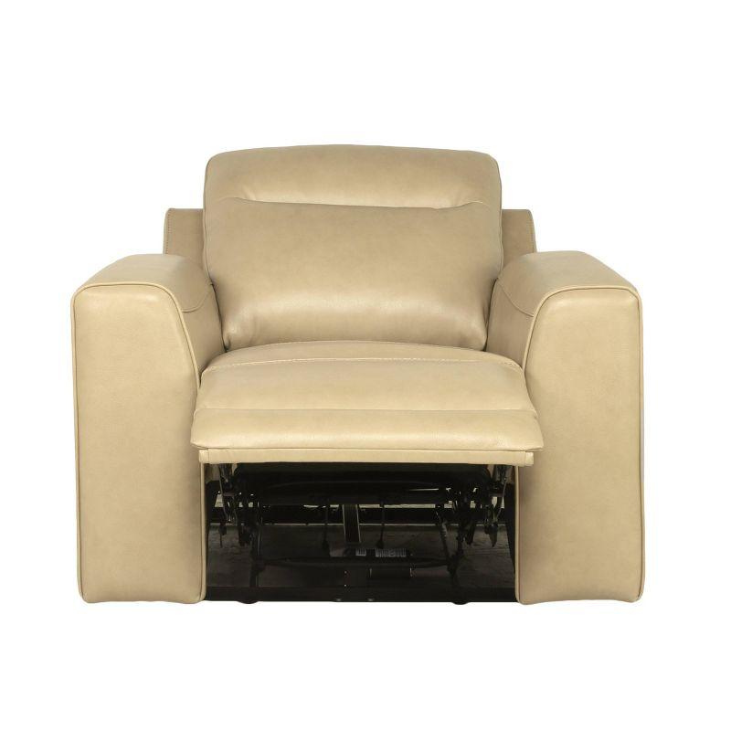 Steve Silver Co. Doncella Power Recliner Chair Sand: Upholstered Leather, Adult Assembly, No Tools Needed