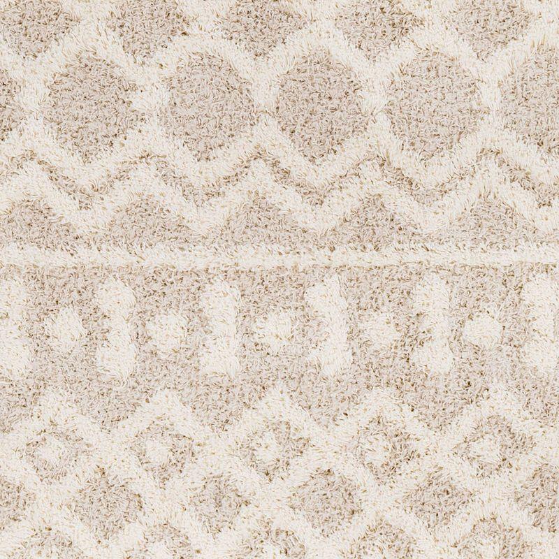 Livabliss 2'7"x5' Pinnacle Shag Global Rug Cream: High Pile, Stain & Fade-Resistant, Traditional Style