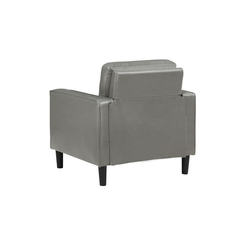 Coaster Ruth Upholstered Track Arm Faux Leather Accent Chair Grey