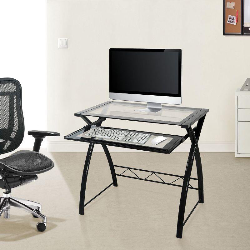 Bello Computer Desk - Sleek High Gloss Black Finish - CD8855