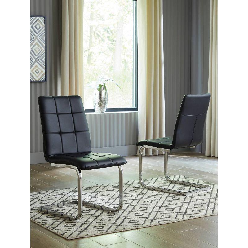 Orren Ellis Rinan Polyurethane Upholstered Metal Side Chair (Set of 4)