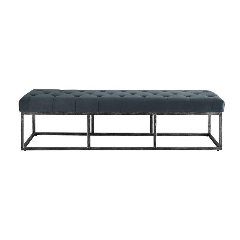 Danes Claire Tufted Bench with Iron Legs, Modern 72.5" Bench for Bedroom or Living Room