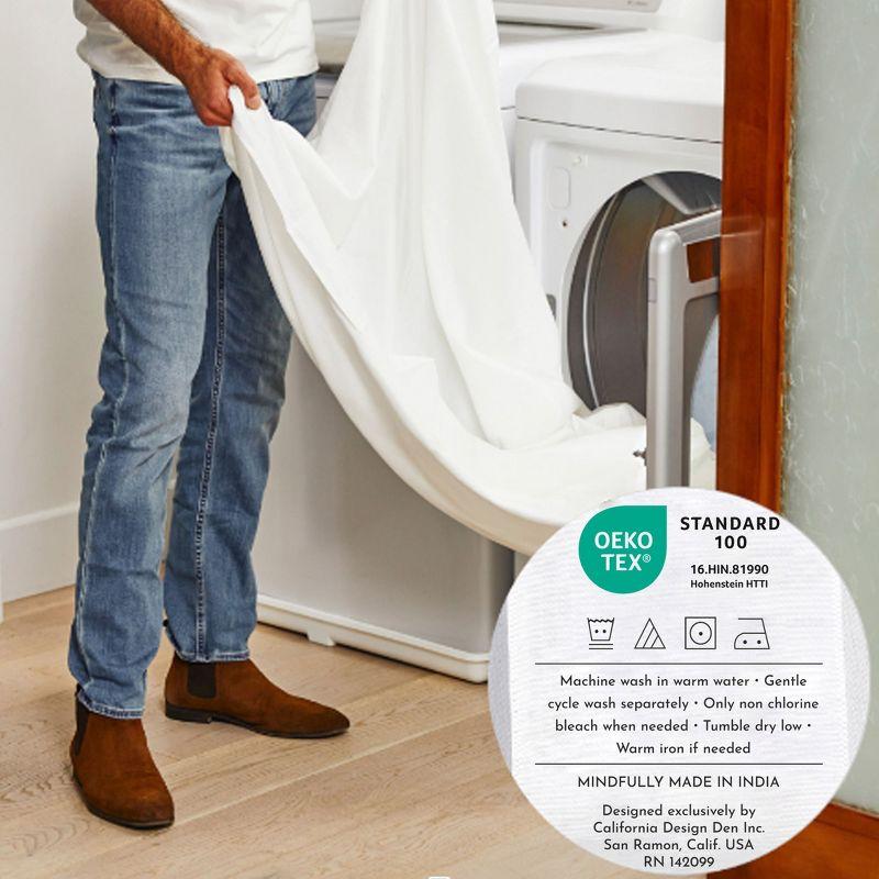 Soft 100% Cotton Sheets Set - Cooling Durable Sateen, Deep Pocket - by California Design Den - Bright White, Twin