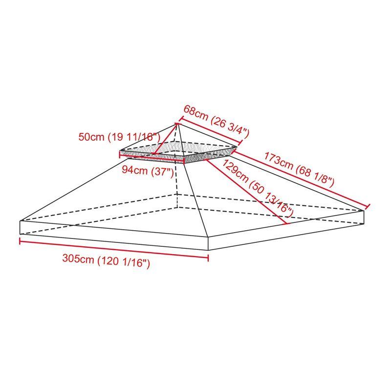 Yescom Yescom Canopy Top Replacement for 2-Tier Crescent TJSG081 Gazebo Outdoor Garden Yard Patio Cover
