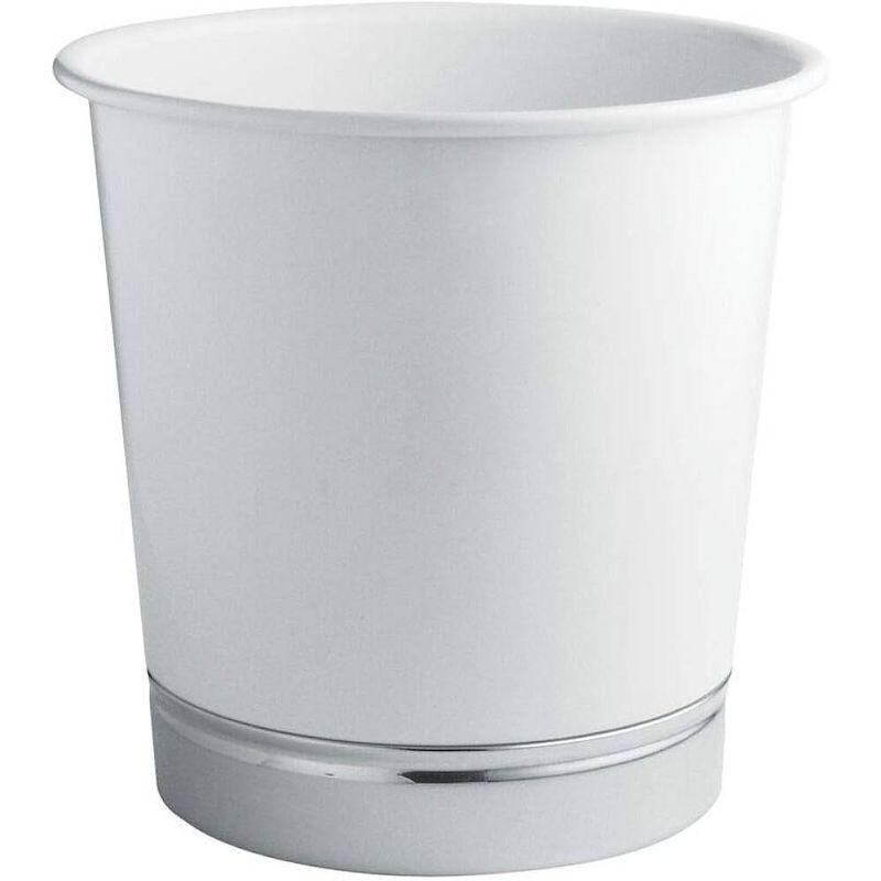 iDesign York White Steel Classic American Trash Can