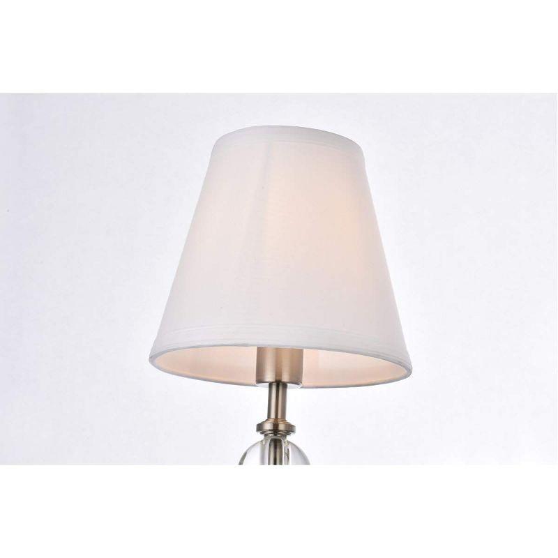 Elegant Lighting Bethany 2 lights bath sconce in satin nickel with white fabric shade