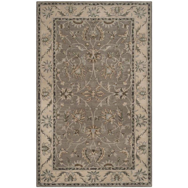 Elegant Heritage Hand-Tufted Wool Area Rug 6' x 9' - Gray