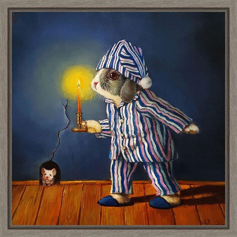 The Night Before Christmas Bunny and Mouse Canvas Print