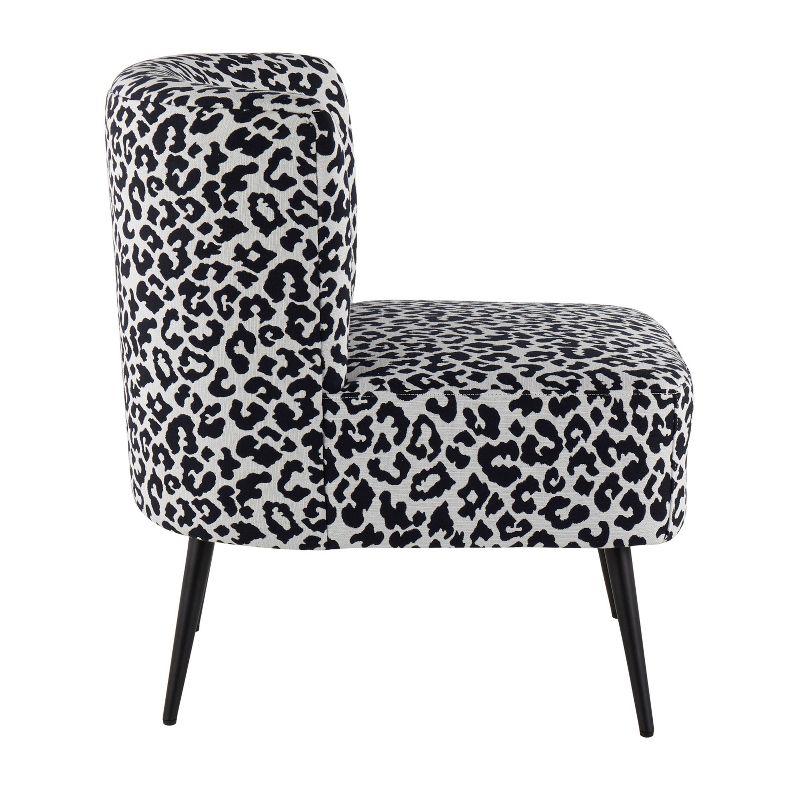 Fran Contemporary Leopard Fabric Slipper Chair - LumiSource