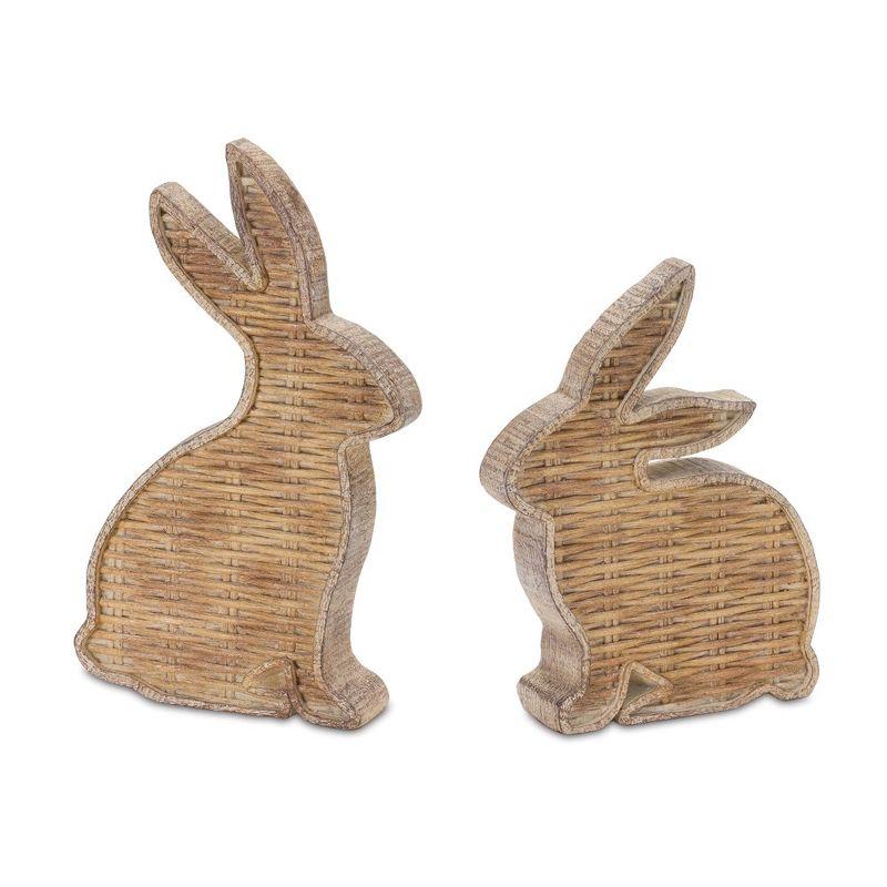 Wicker Design Rabbit Decor (Set of 2)