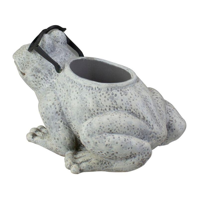 Roman 9.75" Frog Spring Outdoor Patio Garden Planter - Gray