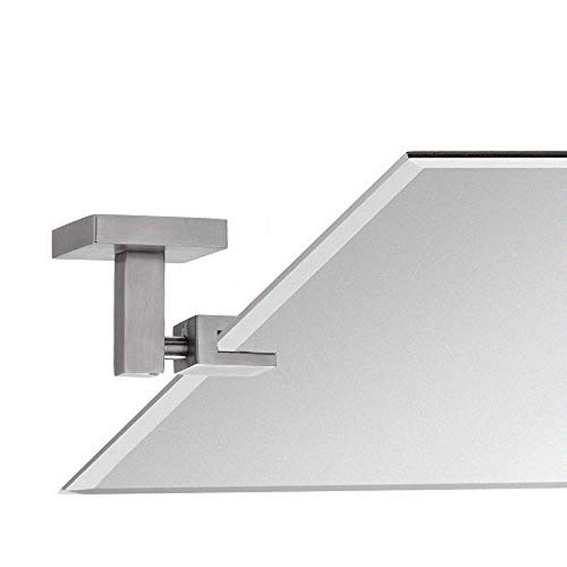 Hamilton Hills 24" x 36 " Frameless Pivot Wall Mirror With Matte Black Squared Wall Brackets