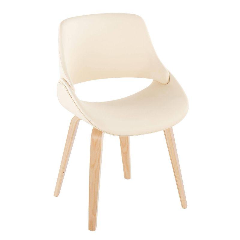 Set of 2 Fabrico Dining Chairs Natural/Cream PU - LumiSource