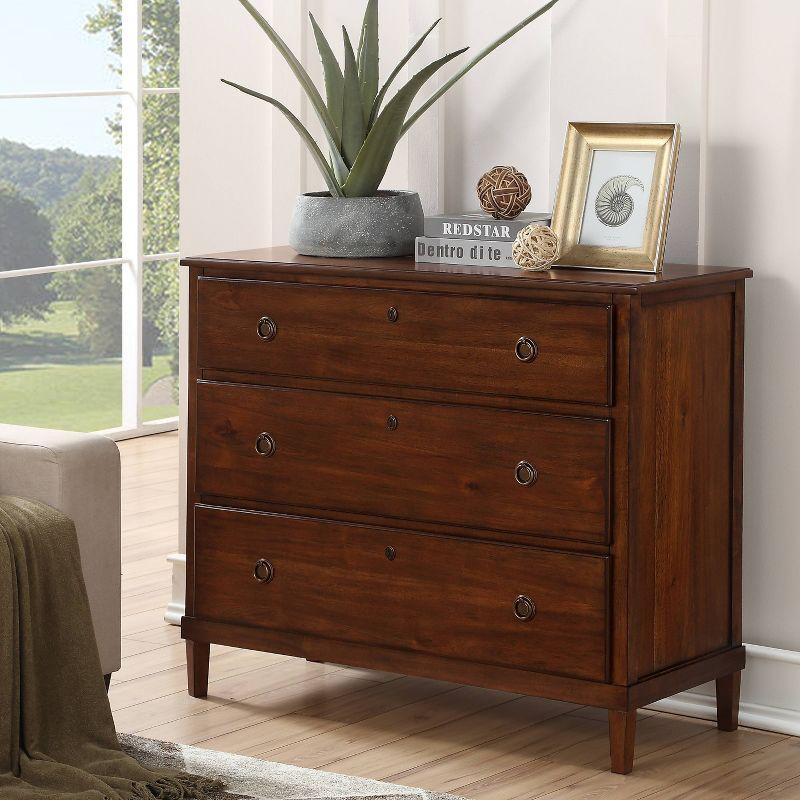 Comfort Pointe Cambridge Dresser Brown: Transitional Style, Metal Glides, Safety Stops, No Assembly Required