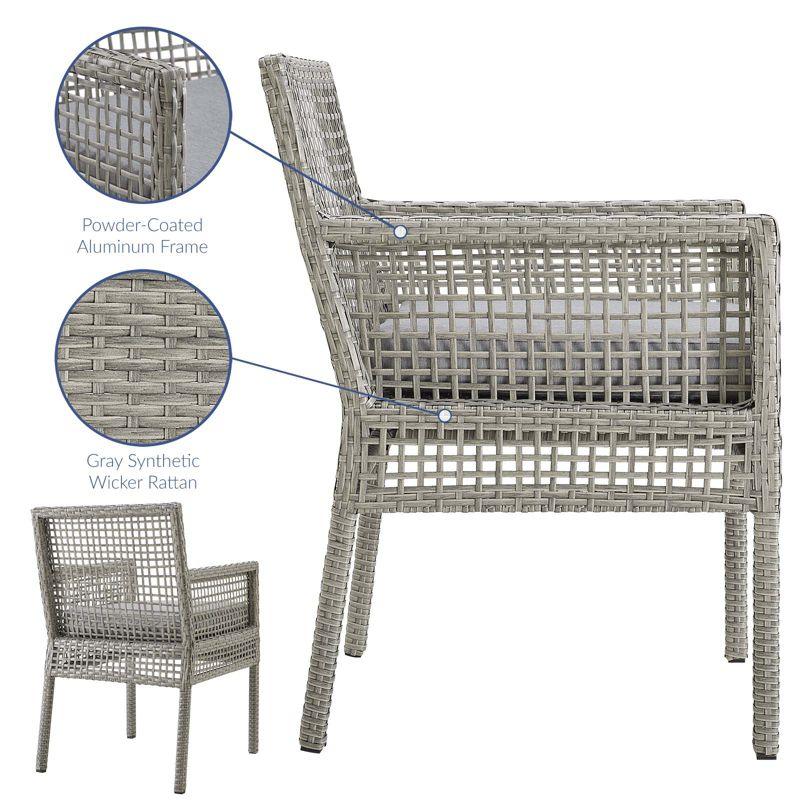 Modway Aura Outdoor Patio Wicker Rattan Dining Armchair - Gray Gray
