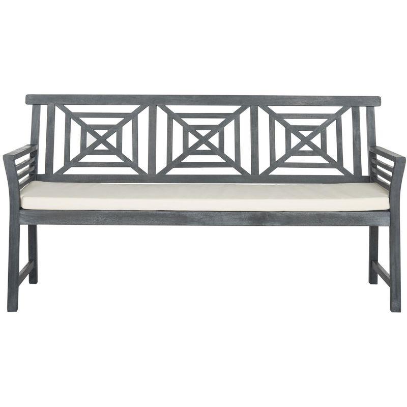 Del Mar 3 Seat Bench - Outdoor - PAT6737 - Ash Grey/Beige - Safavieh