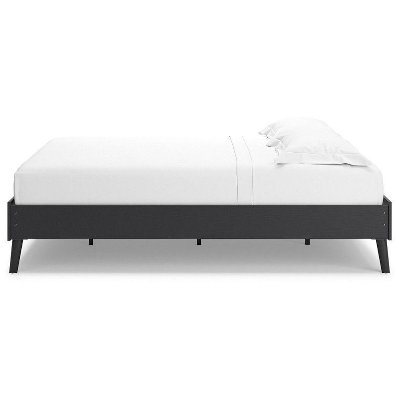 Queen Charlang Platform Bed Black/Gray - Signature Design by Ashley: Matte Finish, No Box Spring Needed