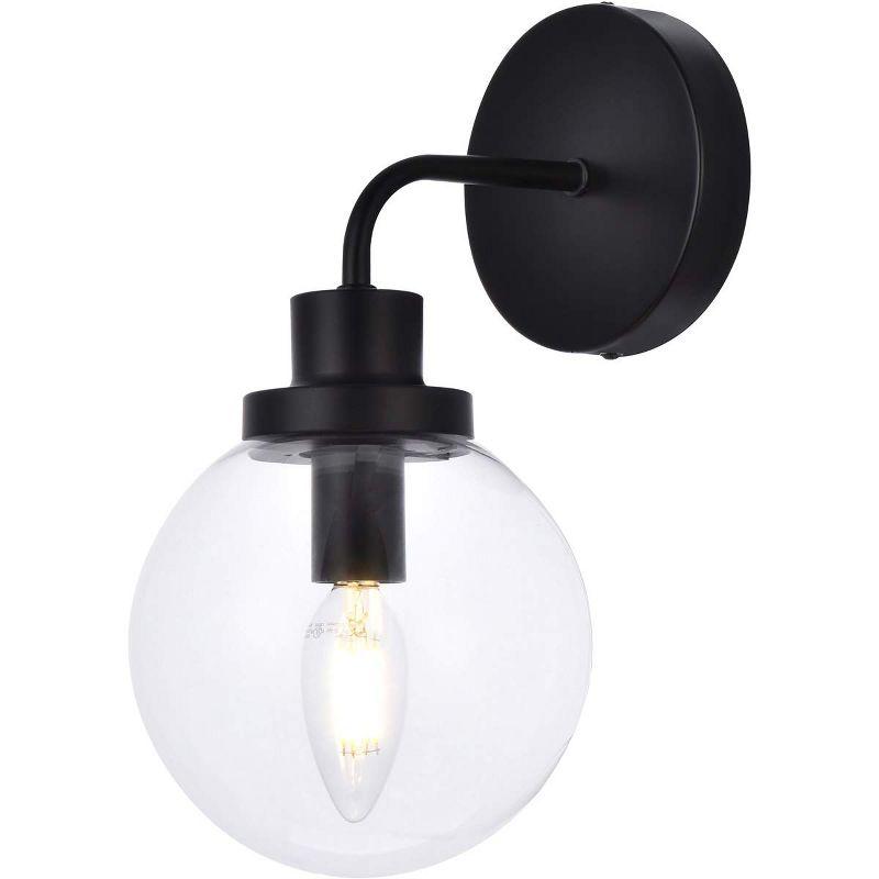 Elegant Lighting Hanson 1 light bath sconce in black with clear shade