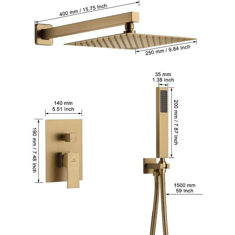 CASAINC Pressure-Balanced (Temperature And Volume) All-In-One Kit with Rough in-Valve M6066-A-10-BG