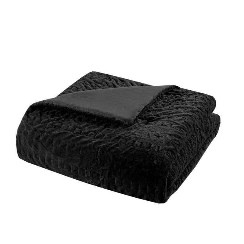 Almagul Ruched Fur Down Alternative Comforter Set