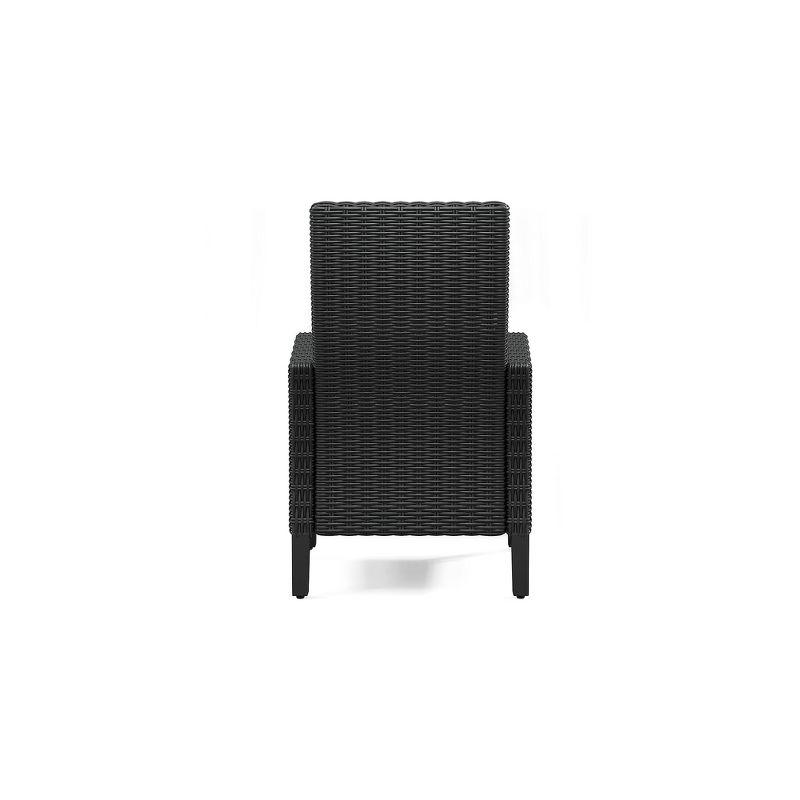 Signature Design by Ashley Beachcroft Outdoor Arm Chair with Cushion (Set of 2), Black/Light Gray