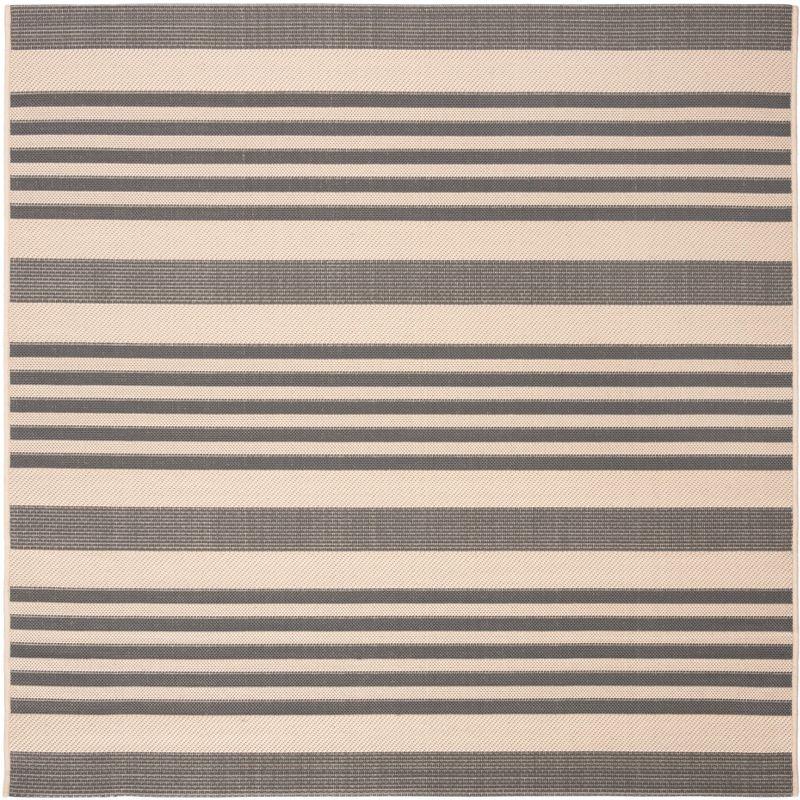Courtyard CY6062 Power Loomed Indoor/Outdoor Area Rug - Grey/Bone - 5'3"x5'3" - Safavieh.