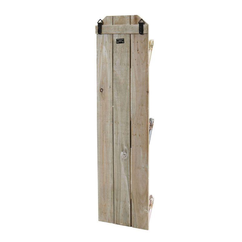 Rustic Wooden 35" Triple Basket Wall Planter for Indoor/Outdoor