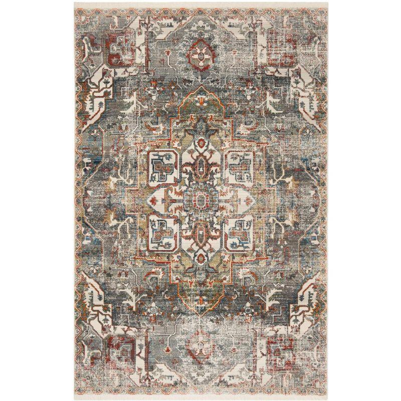 Vintage Persian VTP475 Power Loomed Indoor Area Rug - Charcoal/Olive - 5'x7'6" - Safavieh