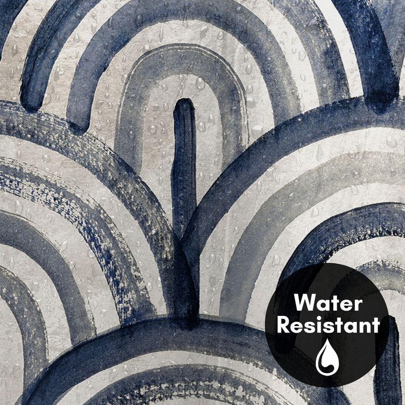 71x74 Blue Abstract Shower Curtain - 100% Polyester - Water-Resistant Bath Curtain