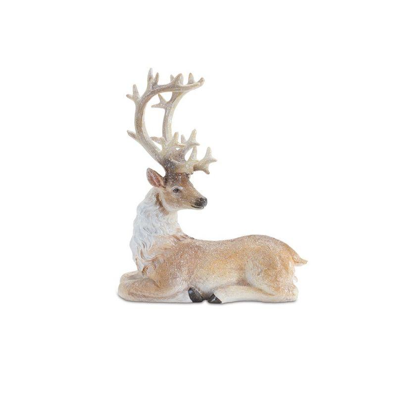 Melrose Glittered Deer Statue (Set of 3)