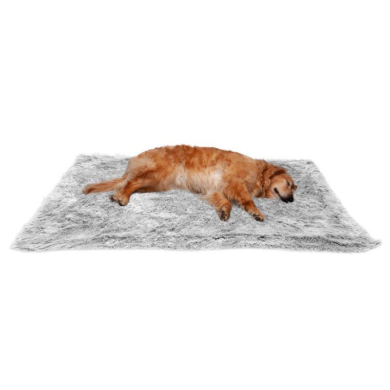 Large Mist Gray Faux Fur and Velvet Waterproof Pet Blanket