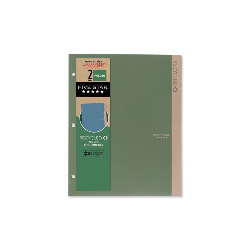 Five Star Recycled Plastic Two-Pocket Folder, 11" x 8.5", Randomly Assorted