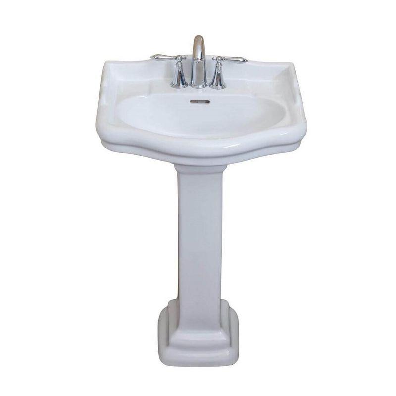 Roosevelt 27.5" Tall Vitreous China Oval Pedestal Bathroom Sink with Overflow